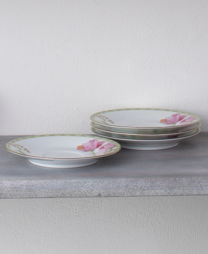 Noritake Poppy Place 6" Saucers, Set of 4