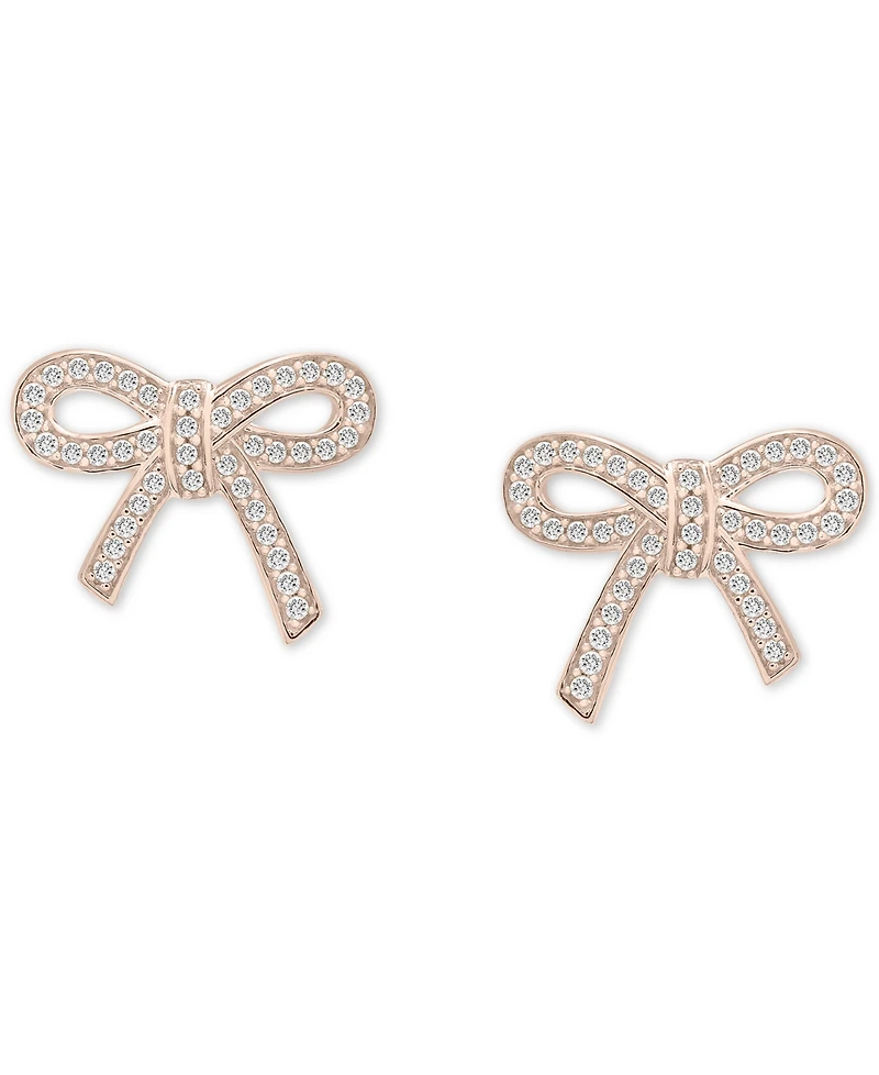 Wrapped Diamond Bow Earrings (1/4 ct. t.w.) 14k Gold, Rose or White Created for Macy's