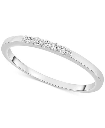 Wrapped Diamond Five-Stone Stack Ring (1/20 ct. t.w.) 14k Yellow or White Gold, Created for Macy's