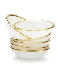 Alabaster Dip Bowls with Rim, Set of 6
