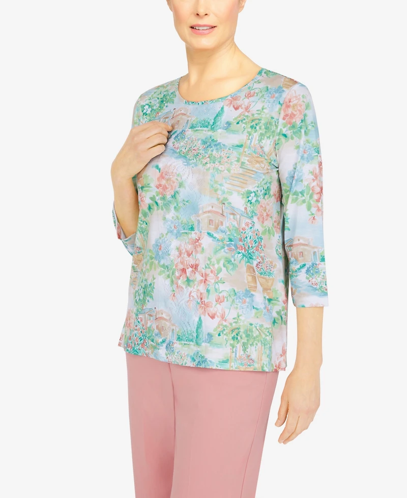 Petite Size Isle of Capri Garden Scenic Top
