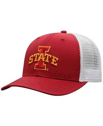 Men's Top of the World Cardinal, White Iowa State Cyclones Trucker Snapback Hat