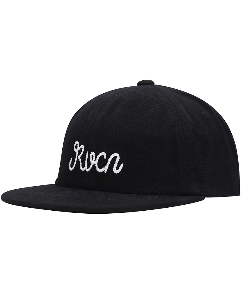 Men's Rvca Black Evan Mock Sorry Snapback Hat
