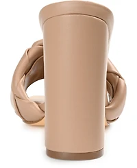 Journee Collection Women's Maysie Woven Square Toe Sandals