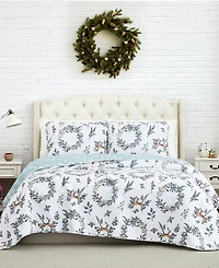 Southshore Fine Linens Happy Holidays Oversized Reversible -Pc. Quilt Set