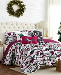 Southshore Fine Linens Merry Town Christmas Oversized Reversible 6 Pc. Quilt Sets