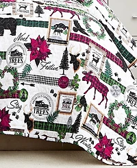 Southshore Fine Linens Merry Town Christmas Oversized Reversible 6-Pc. Quilt Set