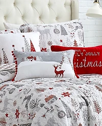 Southshore Fine Linens Holly Jolly Lane Oversized Reversible 6-Pc. Quilt Set, King/California King