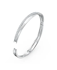 Swarovski Rose Gold-Tone Crystal Intertwining Double-Row Bangle Bracelet