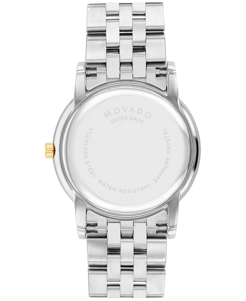 Movado Women's Swiss Museum Classic Diamond (1/20 ct. t.w.) Two Tone Stainless Steel Bracelet Watch 33mm