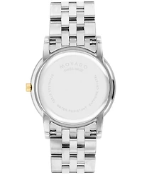Movado Women's Swiss Museum Classic Diamond (1/20 ct. t.w.) Two Tone Stainless Steel Bracelet Watch 33mm