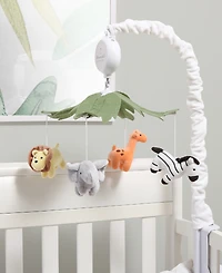 The Peanutshell Safari Animals Musical Crib Mobile for Baby Boys & Girls