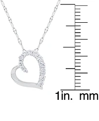 Lab-Grown White Sapphire Heart 18" Pendant Necklace (5/8 ct. t.w.) in Sterling Silver