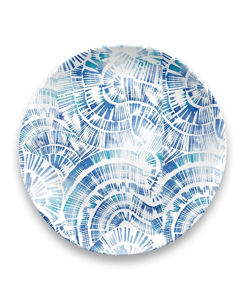 Abode Homewares Melamine Coastal Scallops Dinner Plates, Set of 6
