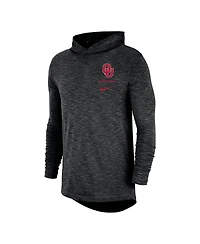 Men's Nike Black Oklahoma Sooners Slub Space-Dye Performance Long Sleeve Hoodie T-shirt