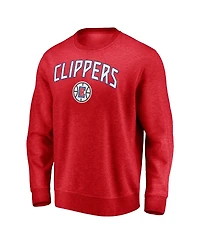 Men's Fanatics Red La Clippers Game Time Arch Pullover Sweatshirt