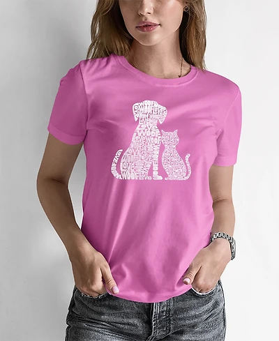 Women's Word Art Dogs and Cats T-shirt