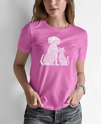 Women's Word Art Dogs and Cats T-shirt