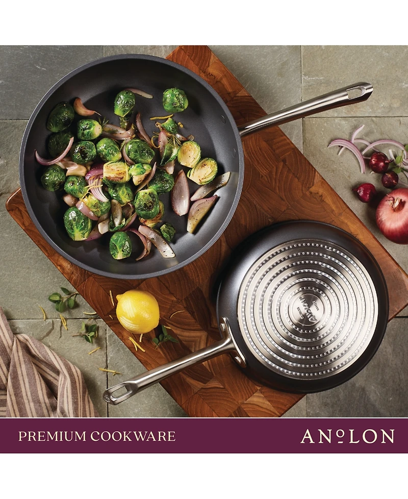 Anolon Accolade Forged Hard-Anodized Nonstick Frying Pan Set, 2-Piece, Moonstone