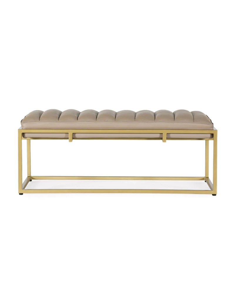 Riebe Contemporary Handmade Channel Stitch Ottoman Bench
