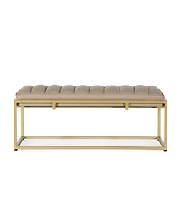 Riebe Contemporary Handmade Channel Stitch Ottoman Bench