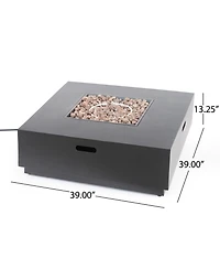 Wellington Outdoor Square Fire Pit with Tank Holder