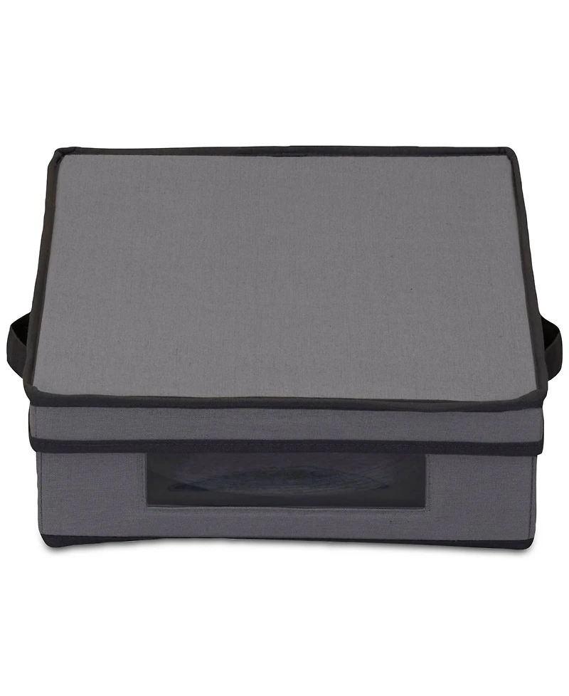 Household Essentials Charger Plate Storage Box, Windowed Clear Front Panel