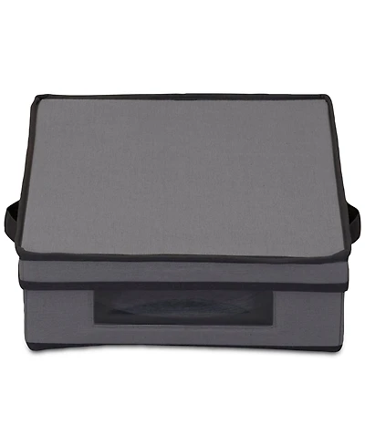 Household Essentials Charger Plate Storage Box, Windowed Clear Front Panel