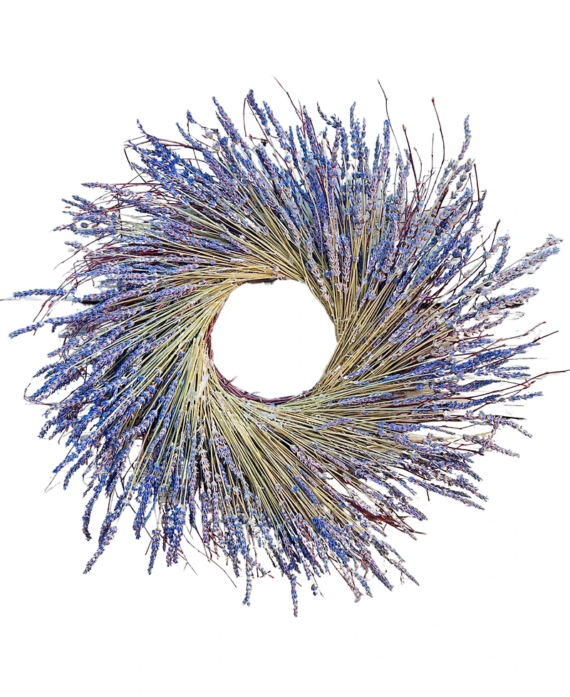 GreenishBlu Dried Lavender with Twing Base Fresh Spring Wreath, 20"