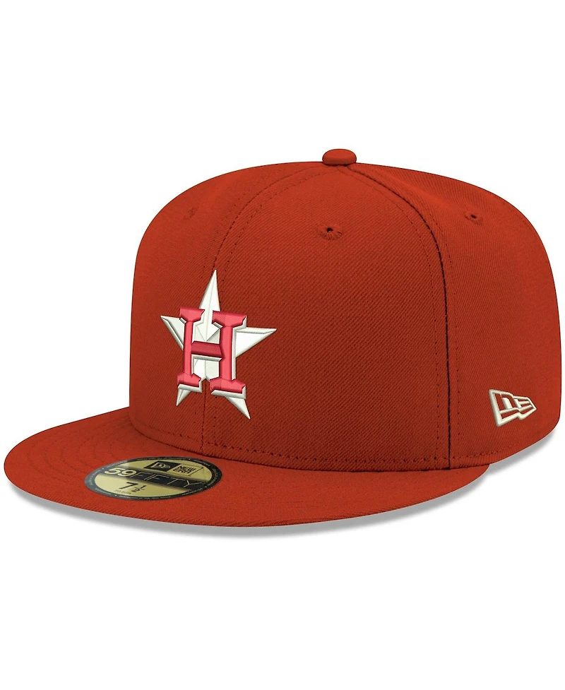 Men's New Era Red Houston Astros Logo White 59FIFTY Fitted Hat