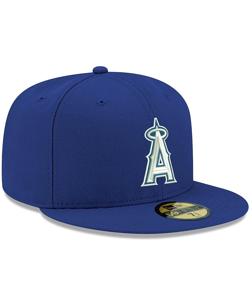 Men's New Era Royal Los Angeles Angels Logo White 59FIFTY Fitted Hat