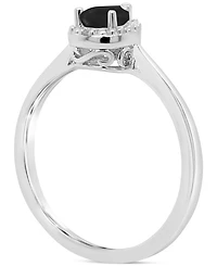 Labradorite & Diamond Accent Pear Ring Sterling Silver (Also Onyx Turquoise)