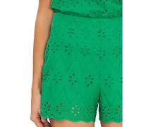 CeCe Women's Cotton Eyelet Shorts