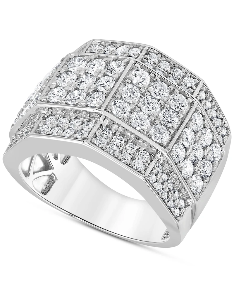 Men's Diamond Multi-Cluster Ring (3 ct. t.w.) 10k Yellow, White or Rose Gold