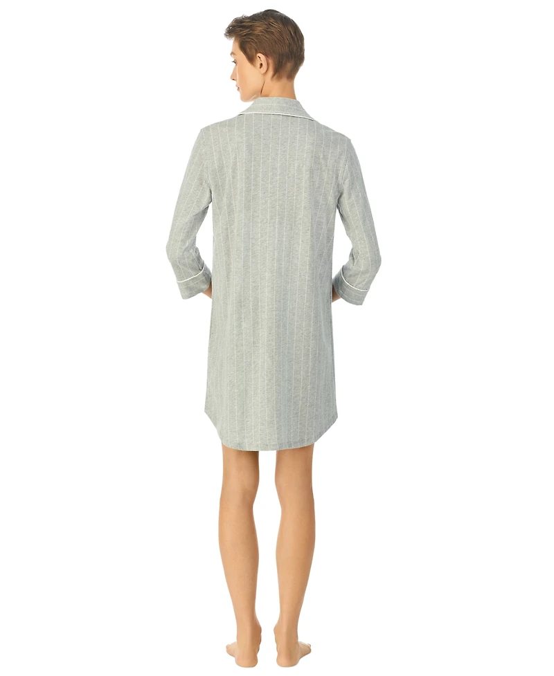 Lauren Ralph Knit Notch Collar Cotton Sleep Shirt