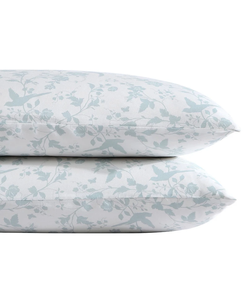 Closeout! Laura Ashley 300 Thread Count Cotton Sateen Pillowcase Pair, Standard