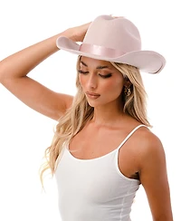 Marcus Adler Women's Short-Brim Cowboy Hat with Satin Trim