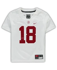 Preschool Boys and Girls Nike #18 White Alabama Crimson Tide Untouchable Football Team Jersey