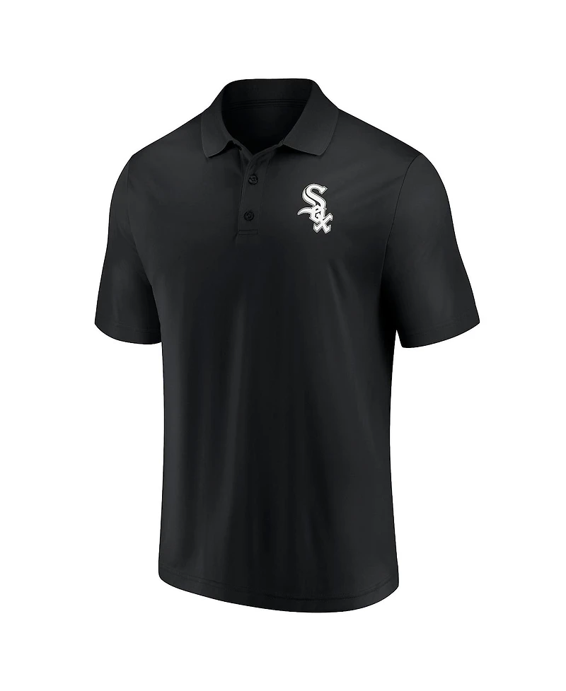 Men's Fanatics Black and Gray Chicago White Sox Primary Logo Polo Shirt Combo Set