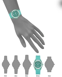 Anne Klein Women's Pastel Green Solar Ocean Work Plastic Metal Watch, 38.5mm