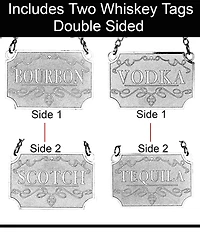 Whiskey Decanter with 2 Lable Tags, Set of 4