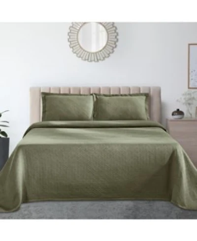 Superior 100 Cotton Basketweave Matelasse All Season Coverlet Sets