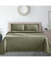 Superior 100 Cotton Basketweave Matelasse All Season Coverlet Sets