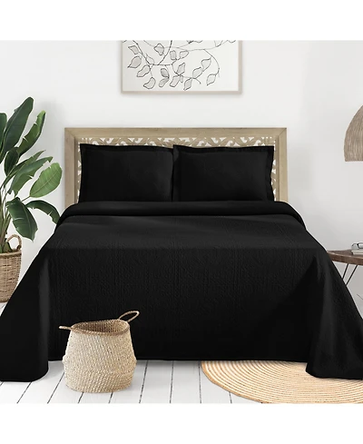 Superior 100% Cotton Fleur De Lis Medallion All-Season 2-Piece Coverlet Set, Twin