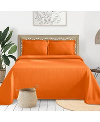 Superior 100% Cotton Fleur De Lis Medallion All-Season 2-Piece Coverlet Set, Twin