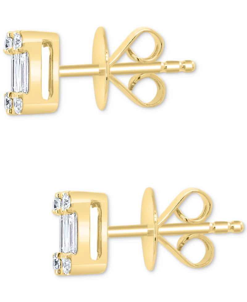 Effy Diamond Emerald-Shaped Baguette Cluster Stud Earrings (3/4 ct. t.w.) in 14k Gold