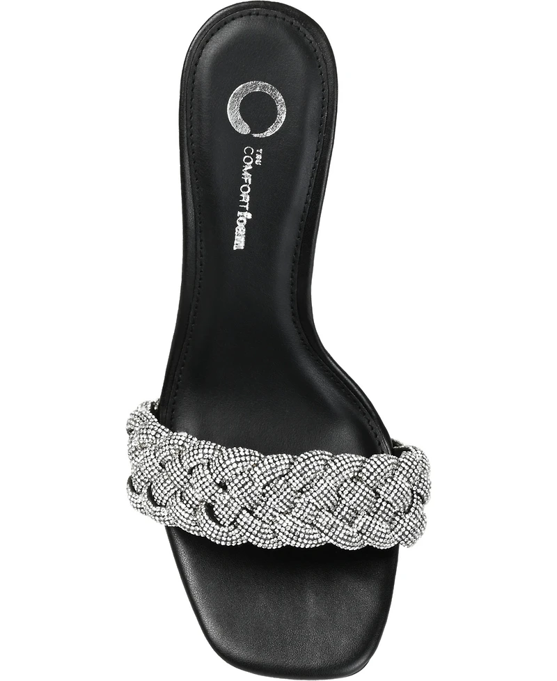 Journee Collection Women's Sashaa Braided Rhinestone Sandals