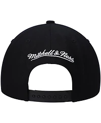 Men's Mitchell & Ness Black La Clippers Hardwood Classics Script 2.0 Snapback Hat