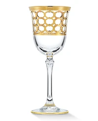 Lorren Home Trends 4 Piece Infinity Gold Ring Red Wine Goblet Set