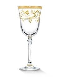 Lorren Home Trends 4 Piece Rosalia Flower White Wine Set
